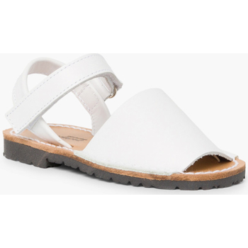 Chaussures Garçon Sandales et Nu-pieds Pisamonas Sandales Avarcas cuir nappa et à scratch pour Enfant Blanc