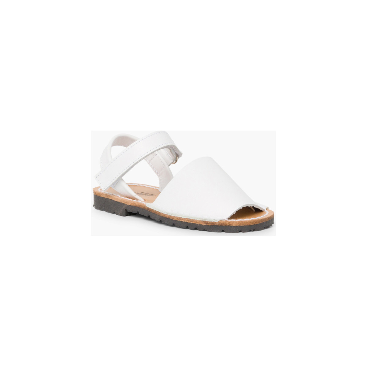 Chaussures Garçon Sandales et Nu-pieds Pisamonas Sandales Avarcas cuir nappa et à scratch pour Enfant Blanc