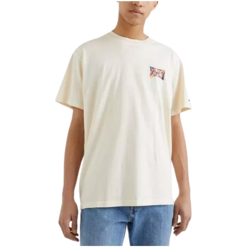 Vêtements Homme T-shirts & Polos Tommy Jeans T Shirt Homme  Ref 56505 Ancient White Blanc