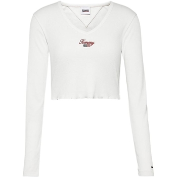 Vêtements Femme T-shirts & Polos Tommy Jeans T Shirt Court  Ref 57385 YBR Blanc Blanc