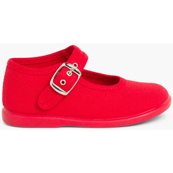 Chaussures Fille Ballerines / babies Pisamonas Chaussures en Toile avec Fermeture à boucle Rouge