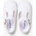 Chaussures Fille Mocassins Pisamonas Salomés en toile avec fermeture à boucle Blanc