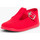 Chaussures Fille Mocassins Pisamonas Salomés en toile avec fermeture à boucle Rouge