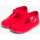 Chaussures Fille Mocassins Pisamonas Salomés en toile avec fermeture à boucle Rouge