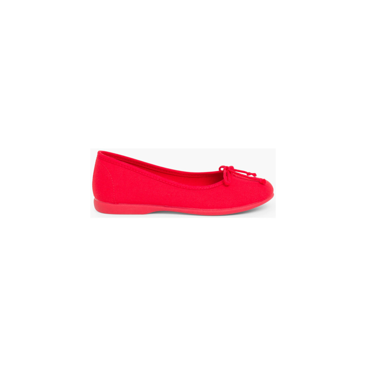 Chaussures Fille Derbies Pisamonas Ballerines pour Fille et Femme en Toile avec Ruban Rouge