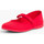 Chaussures Fille Derbies Pisamonas Babies à scratch Fin en toile pour Fille Rouge