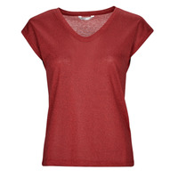 Vêtements Femme T-shirts manches courtes Only ONLSILVERY S/S V NECK LUREX TOP Rouge