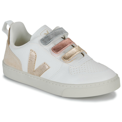 Chaussures Fille Baskets basses Veja nautico SMALL V-10 Blanc / Rose