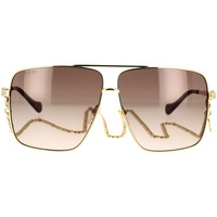 Gucci Eyewear aviator-frame tinted sunglasses Femme Lunettes de soleil Gucci Occhiali da Sole  con Catena GG1087S 002 Doré
