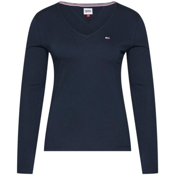 Vêtements Femme T-shirts & Polos Tommy Jeans T shirt manches longues femme Ref 54195 C87 Marine Bleu