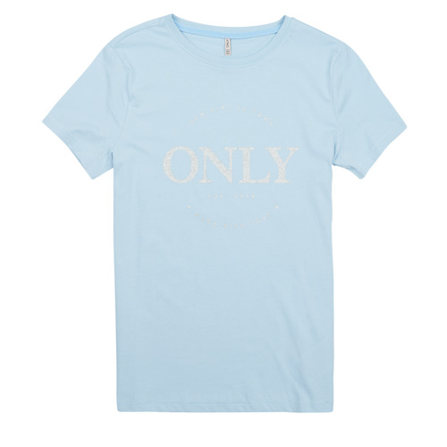 Vêtements Fille Симпатична смугаста футболка polo ralph lauren Only KOGWENDY S/S LOGO TOP BOX CP JRS Bleu ciel