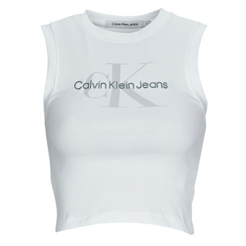 Vêtements Femme T-shirts manches courtes Calvin Klein Jeans ARCHIVAL MONOLOGO RIB TANK TOP Blanc