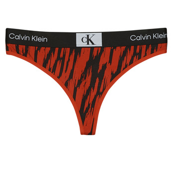 Sous-vêtements Femme Strings Calvin Klein Jeans MODERN THONG Noir / Rouge