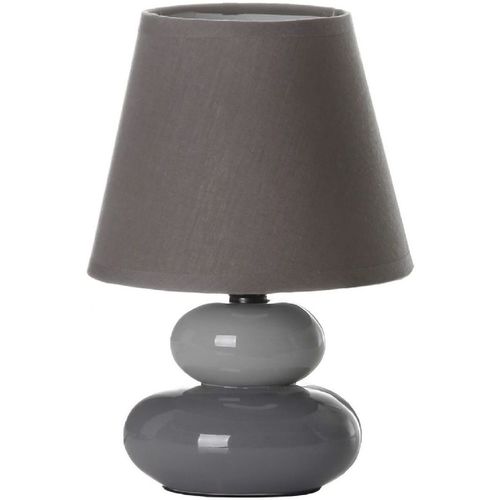 Unimasa Lampe galet céramique 22 cm Gris - Maison & Déco Lampes à poser  27,96 €