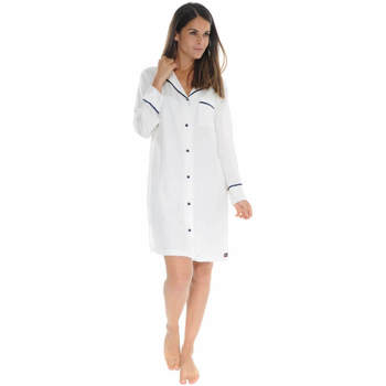 Vêtements Femme Pyjamas / Chemises de nuit Le Pyjama Français CHEMISE DE NUIT ROANNAISE Blanc