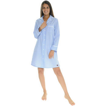 Vêtements Femme Pyjamas / Chemises de nuit Le Pyjama Français CHEMISE DE NUIT STEPHANOISE Bleu
