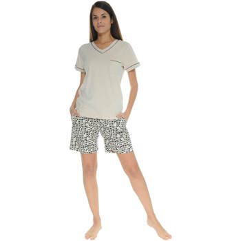 Vêtements Femme Pyjamas / Chemises de nuit Pilus PYJAMA COURT BLANC ODALIE Blanc