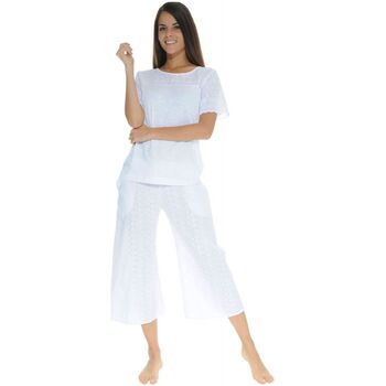 Vêtements Femme Pyjamas / Chemises de nuit Pilus PYJAMA COURT BLANC OSCARINE Blanc