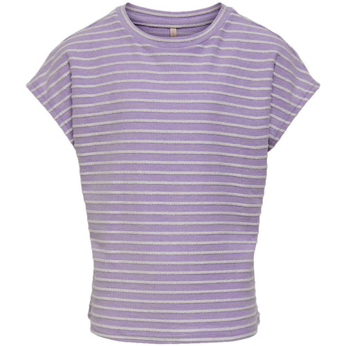 Vêtements Fille t-shirt with side panels in khaki Kids Only 15258193 Violet