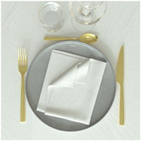 Maison & Déco Serviettes de table Soleil D'Ocre LUXURY BLANC Blanc