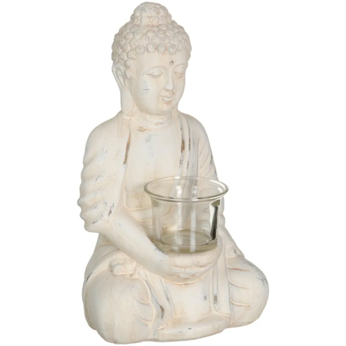 Maison & Déco Vases / caches pots dintérieur Ixia Porte Bougie en terre cuite Bouddha Beige