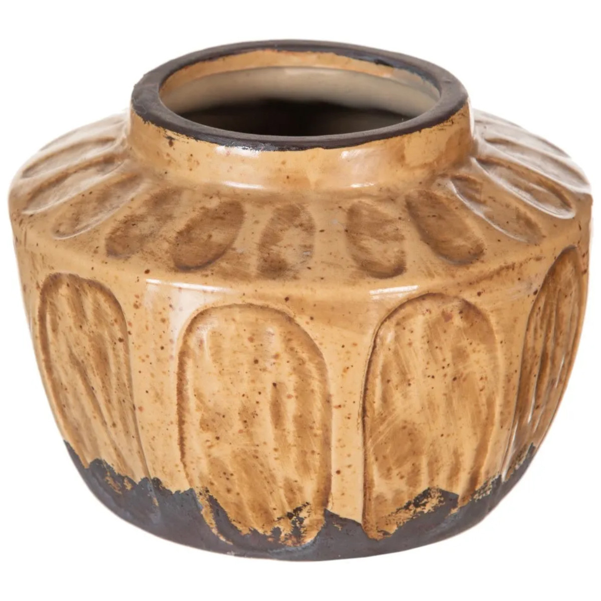 Maison & Déco Vases / caches pots d'intérieur Ixia Vase en céramique vieillie Marron