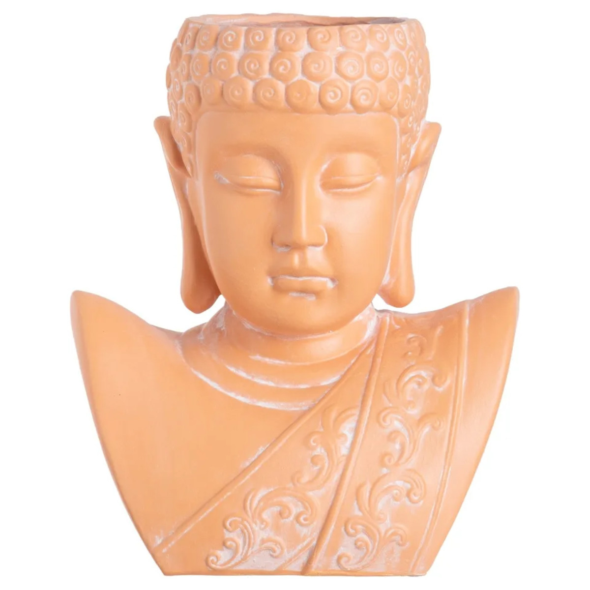 Maison & Déco Vases / caches pots d'intérieur Ixia Cache pot Bouddha en céramique couleur terracotta Orange