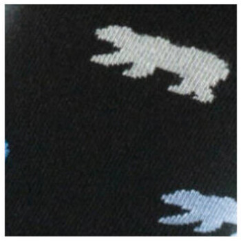 Achile Mi-chaussettes en coton motifs Ours MADE IN FRANCE Noir