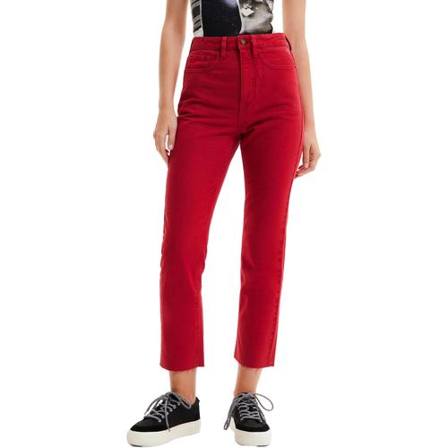 Vêtements Femme drawstring Jeans droit Desigual 22WWDD09 Rouge