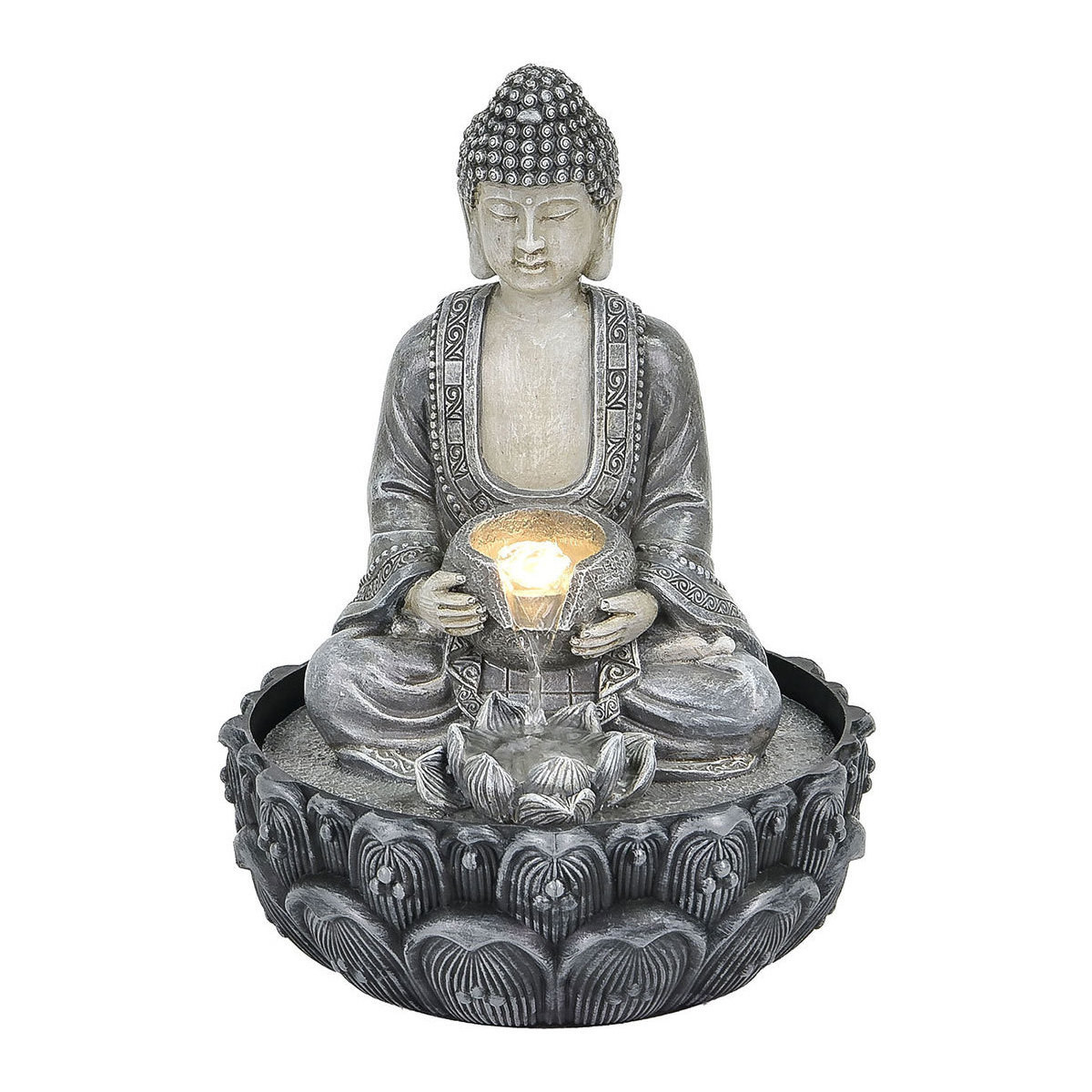 Maison & Déco Statuettes et figurines Signes Grimalt Bouddha Avec De La Lumière Gris