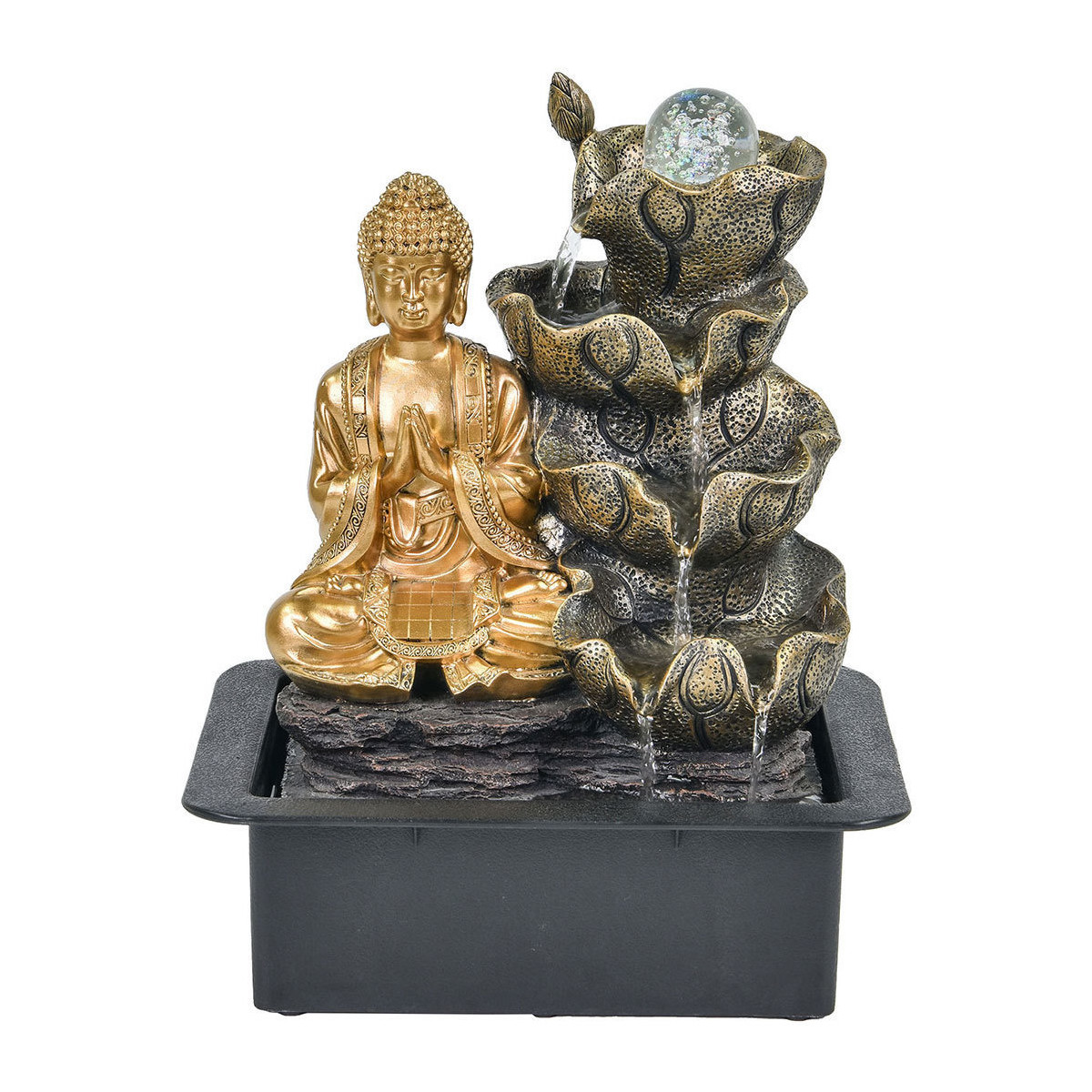 Maison & Déco Statuettes et figurines Signes Grimalt Bouddha Avec De La Lumière Doré