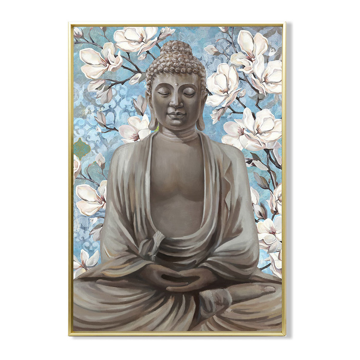 Maison & Déco Tableaux / toiles Signes Grimalt Bouddha Background Flores Bleu