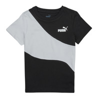 Vêtements Garçon T-shirts manches courtes Puma PUMA POWER CAT Noir / Blanc