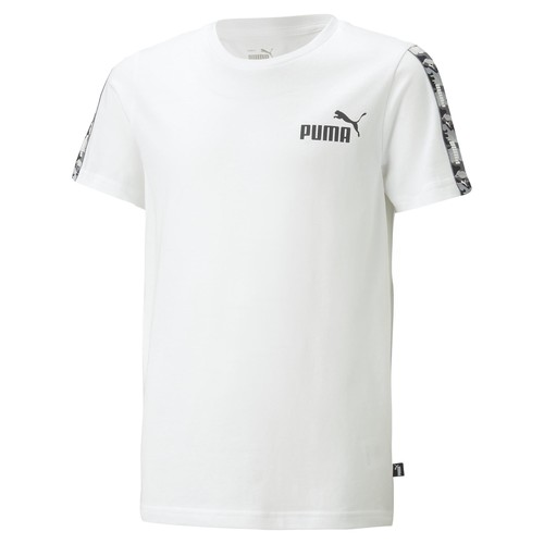 Vêtements Garçon T-shirts manches courtes Puma opini ESS TAPE CAMO Blanc