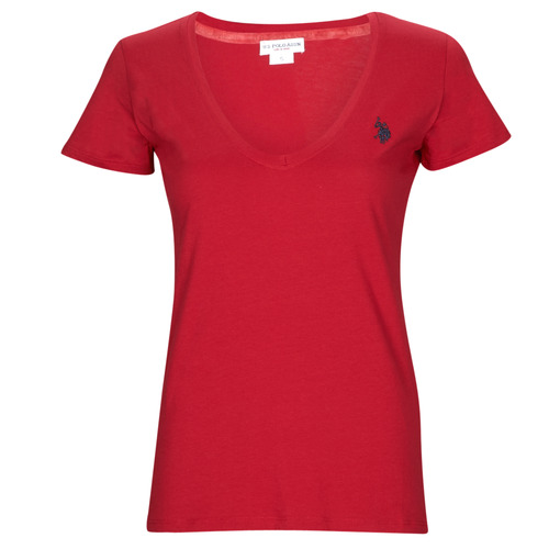 Vêtements Femme T-shirts manches courtes Polo layered Ralph Lauren Longwood low-top sneakers Weiß. BELL Bordeaux