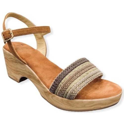 Chaussures Femme Sandales et Nu-pieds Ligne O Sandale Marron/Or Marron