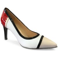 Chaussures Femme Escarpins Brenda Zaro Escarpin talon Blanc/Beige/Rouge Blanc