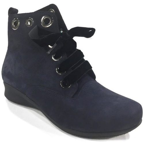 Chaussures Femme Bottines Hirica Boots M0966-33 lacets Marine ROBBIE Bleu