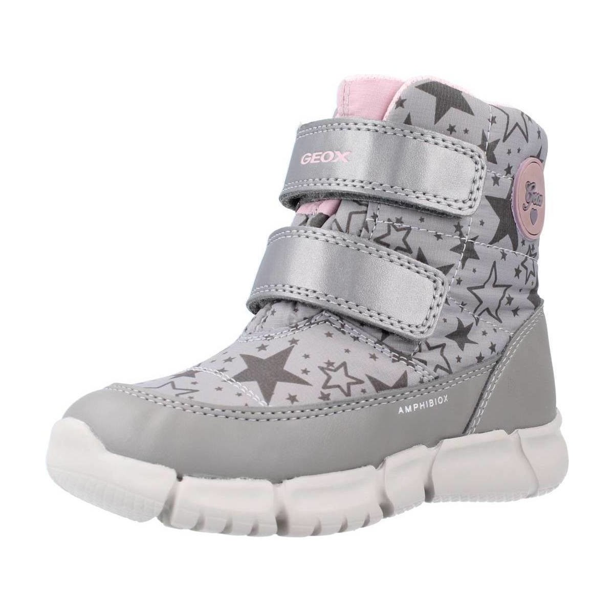 Chaussures Fille Bottes Geox B FLEXYPER GIRL B AB Gris
