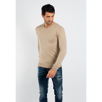 Vêtements Homme Pulls Hollyghost Pull fin col V YY03 - Beige Beige