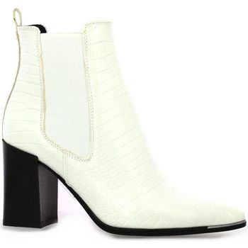 Chaussures Femme Boots Pao Boots cuir croco Blanc
