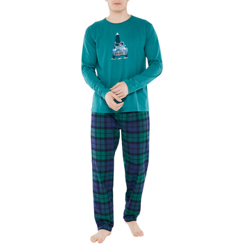 Vêtements Homme Pyjamas / Chemises de nuit Arthur Pyjama Long coton vichy regular fit Vert