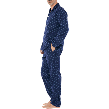 Arthur Pyjama Long droit coton Bleu
