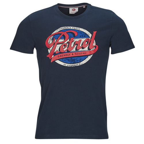 Vêtements Homme logo embroidered ruffled shirt Petrol Industries T-SHIRT SS CLASSIC PRINT Marine