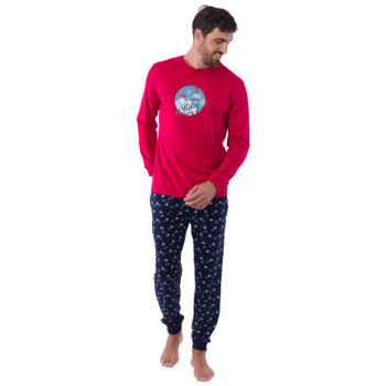 Vêtements Homme Pyjamas / Chemises de nuit Achile Pyjama long en pur coton jersey RETRO WINTER Rouge