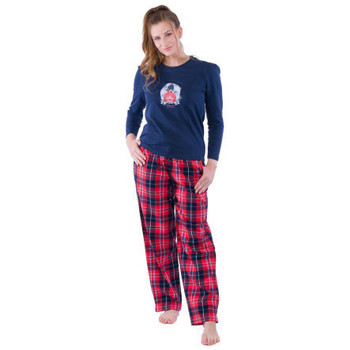 Vêtements Homme Pyjamas / Chemises de nuit Achile Pyjama long en pur coton et bas en flanelle SNOW DOG Marine