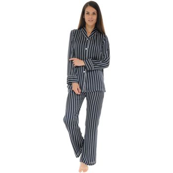 Vêtements Femme Pyjamas / Chemises de nuit Christian Cane PYJAMA LONG BLEU ROXETTE BLEU