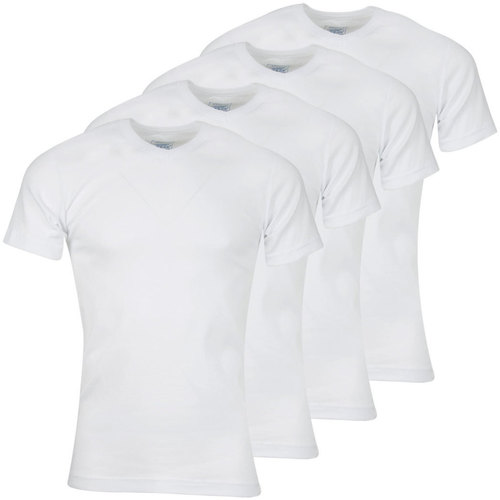 Vêtements Homme Chaussettes et collants Athena Lot de 4 Tee-shirt col V homme Coton Bio Blanc