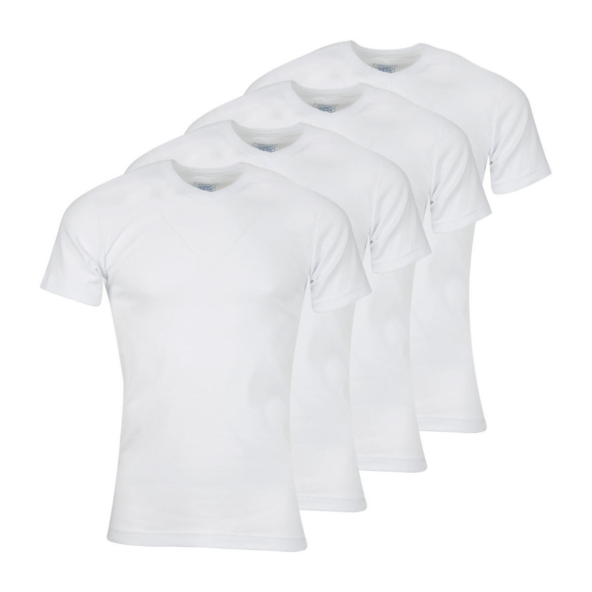 Vêtements Homme T-shirts manches courtes Athena Lot de 4 Tee-shirt col V homme Coton Bio Blanc