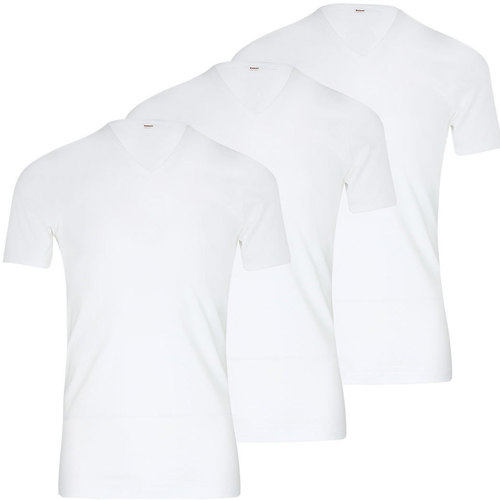 Vêtements Homme glitch-print denim jacket Eminence Lot de 3 Tee-shirt homme col V Les Classiques Blanc